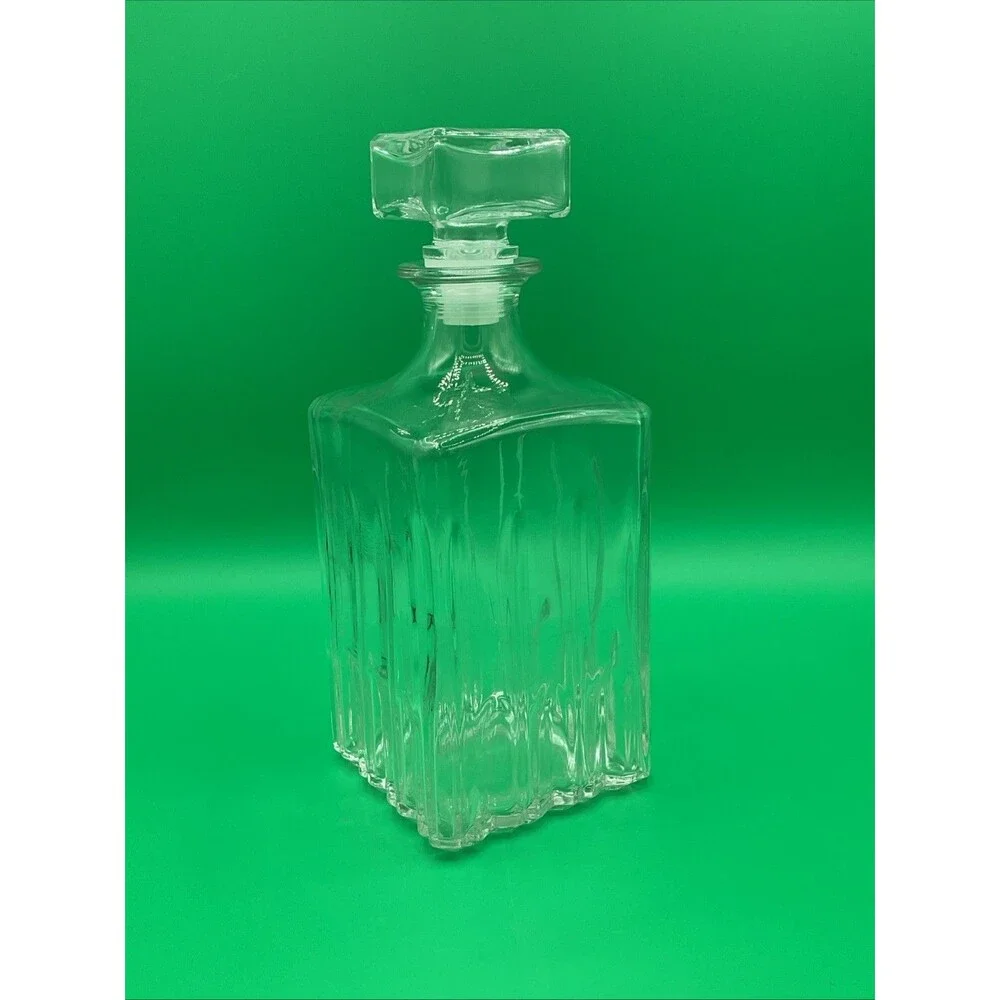 Glass Decanter Bottle Stopper Medium Made in Italy Bar Ware Decorative Container
